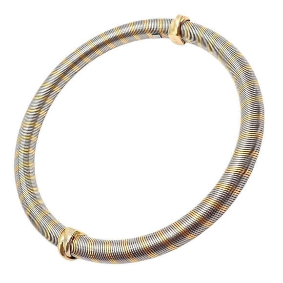 Authentic Vintage Cartier 18k Yellow Gold + Steel Bangle Trinity Bracelet - Picture 11 of 11